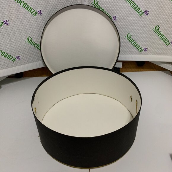 Vintage Fleur de Paris New Orleans Cardboard Hat Box Storage Container Black - Picture 10 of 14